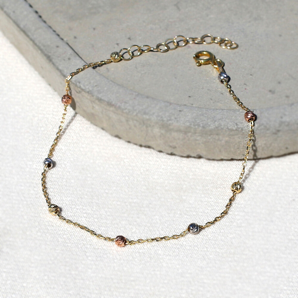 Clotho 925 Ayar Gümüş, Dorika 3 Renkli Bileklik